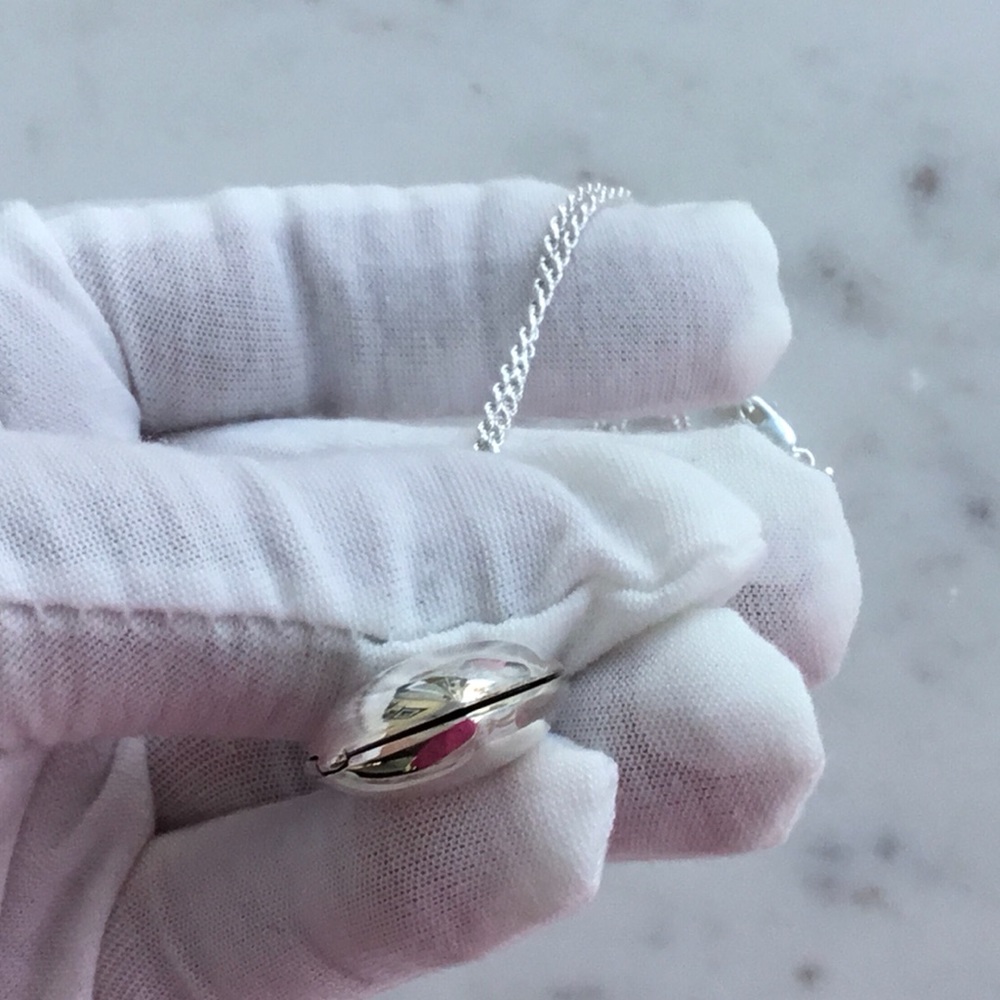 Sterling Silver Puffed Heart Locket Necklace - Picture 15 of 16